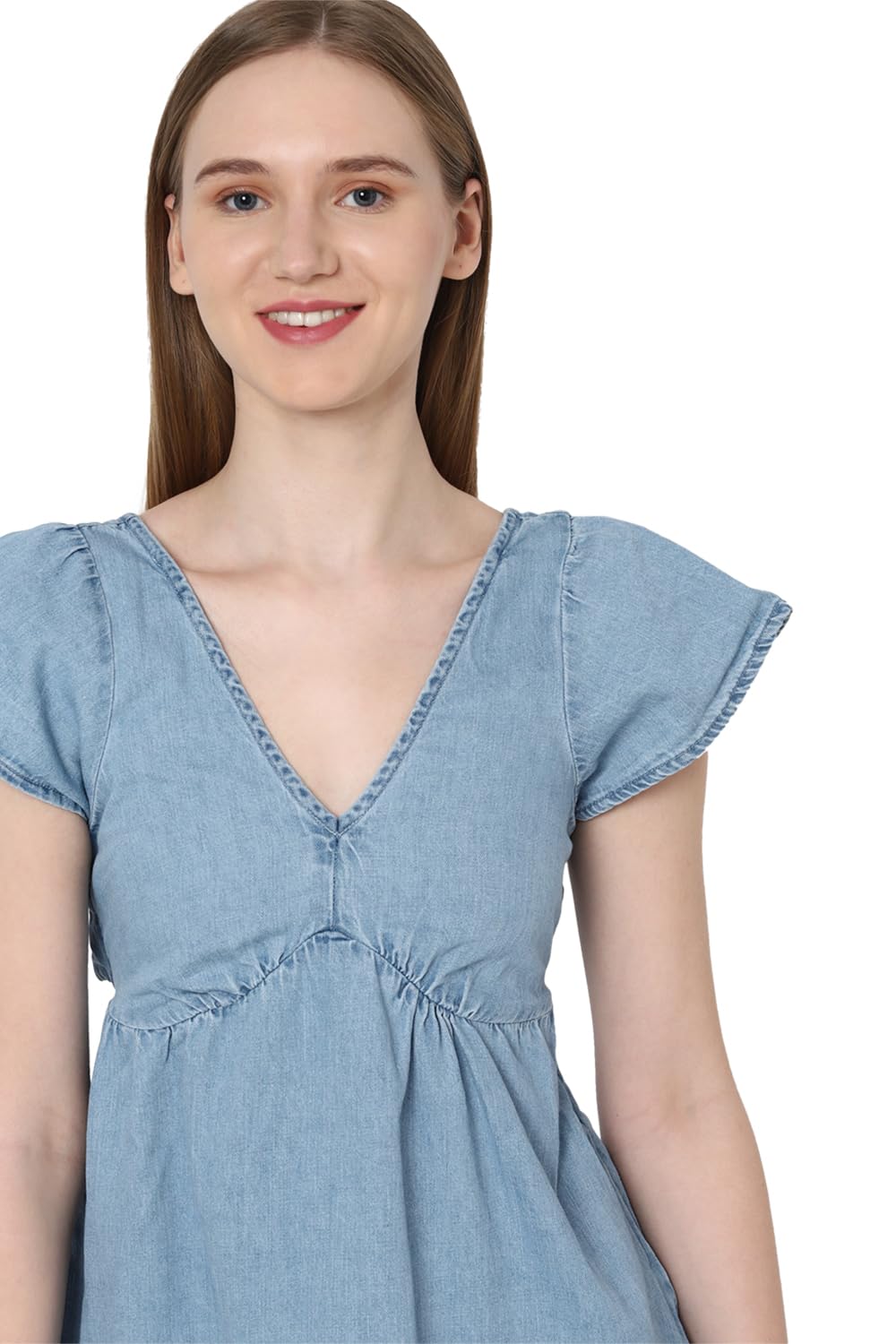 American Eagle Women's Cotton A-Line Mini Dress (WEA0396922523_Blue