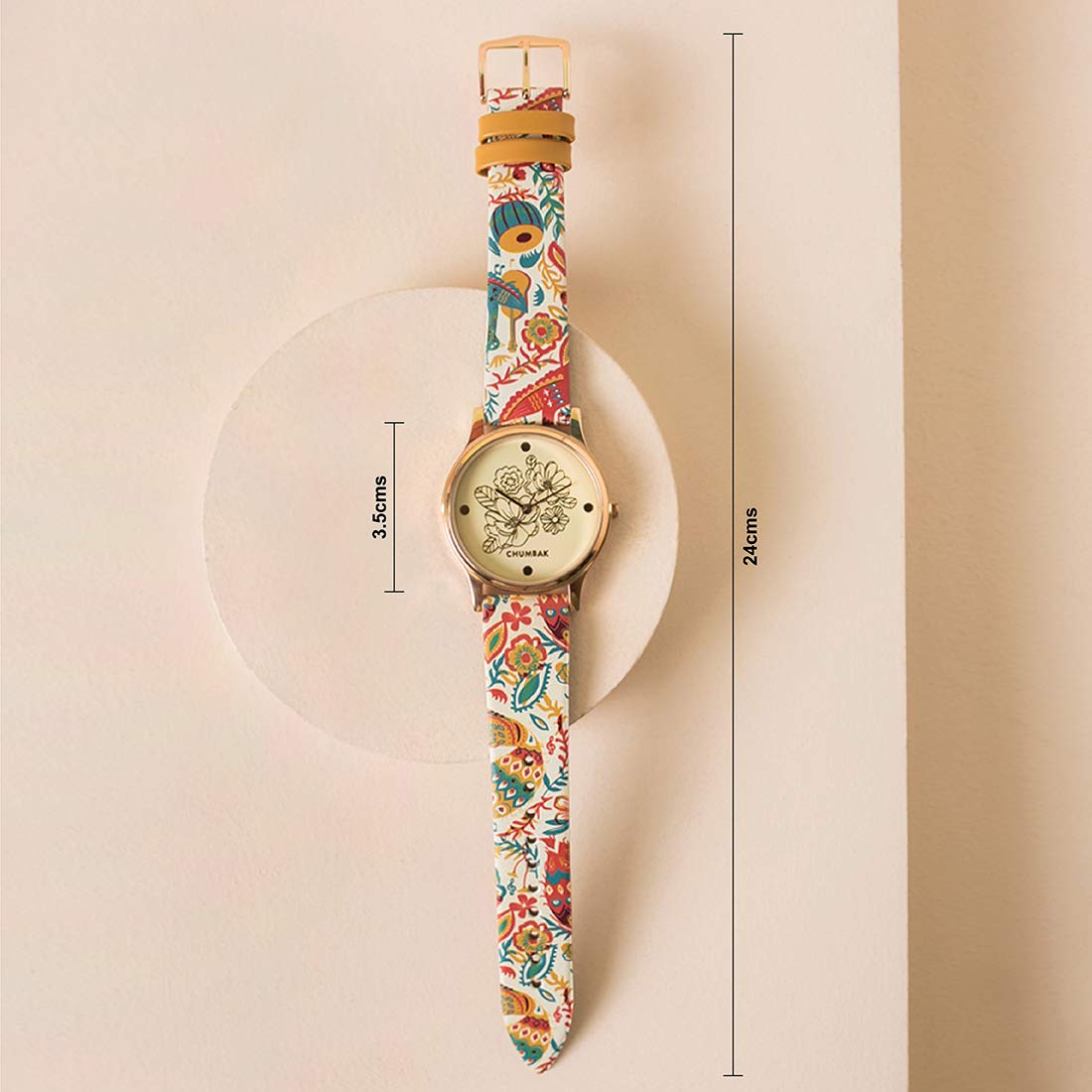 TEAL BY CHUMBAK Round Dial Analog Watch for Women,Jungle Beats Collection, Printed Vegan Leather Strap,Gifts for Women/Girls/Ladies,Stylish Fashion Watch for Casual/Work - White