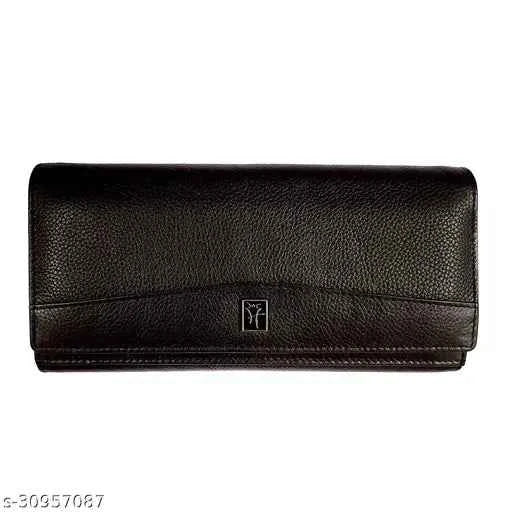 Hawai Stylish Genuine Leather Wallet Purse for Women | 3 Card Slots | 2 Photo ID Window | 5 Zippered Pocket | 4 Compartment |