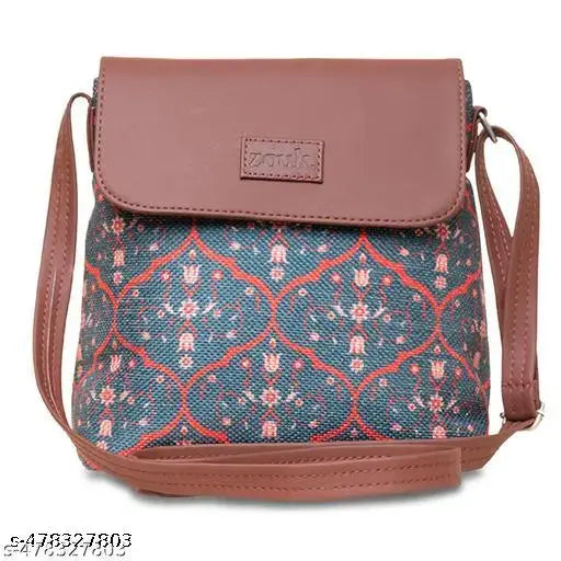 Zouk Sheesh Mahal Jaali Motif Flap Sling Bag