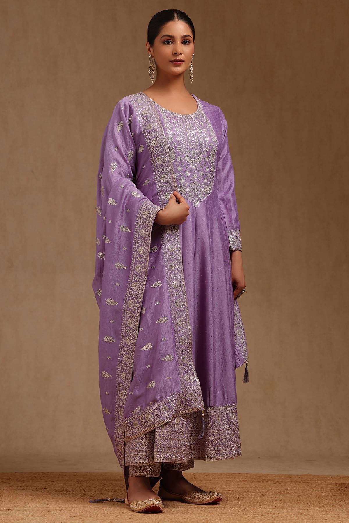 Soch Womens Vichitra Embroidered Suit Set