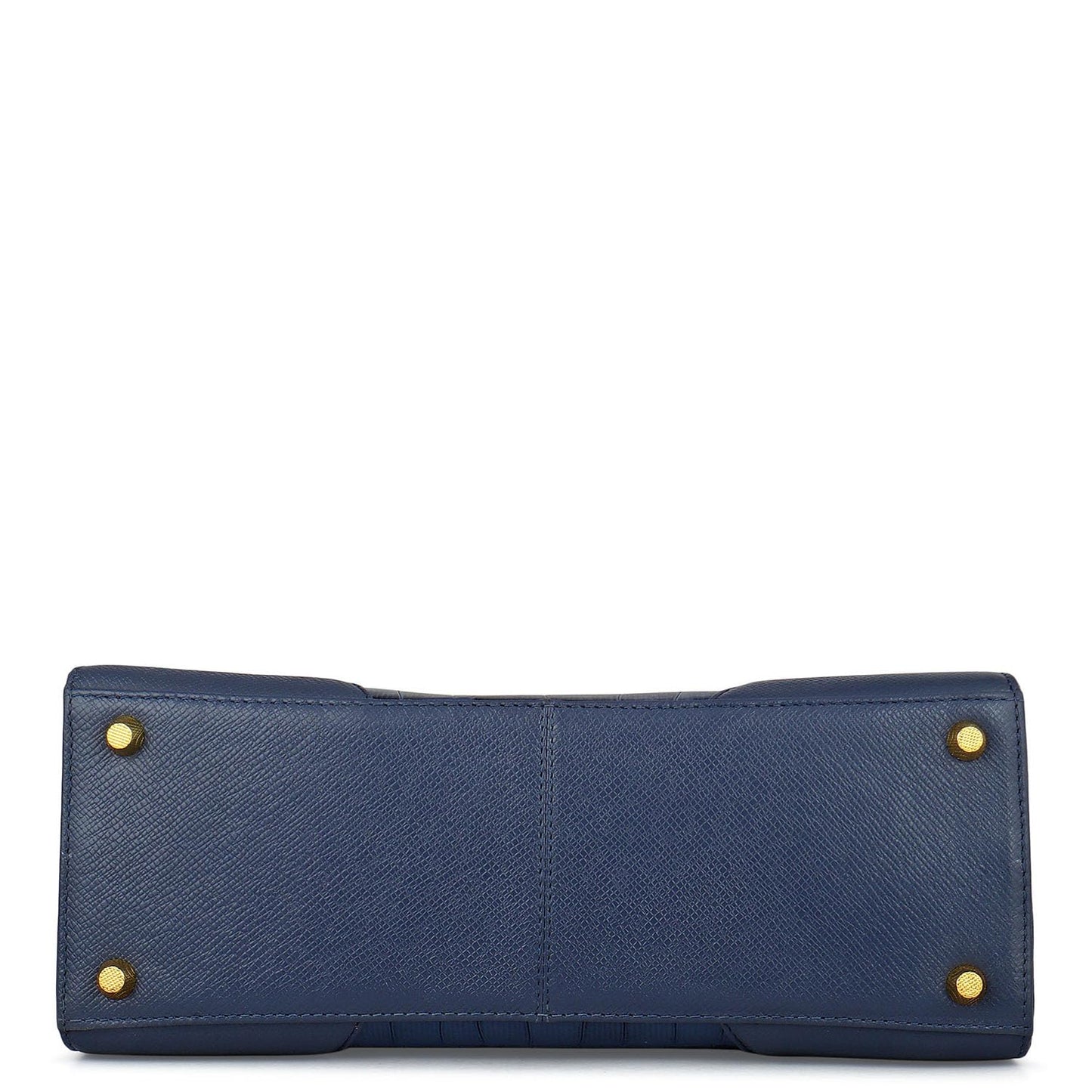 Da Milano Leather Satchel Bag for Women - Blue