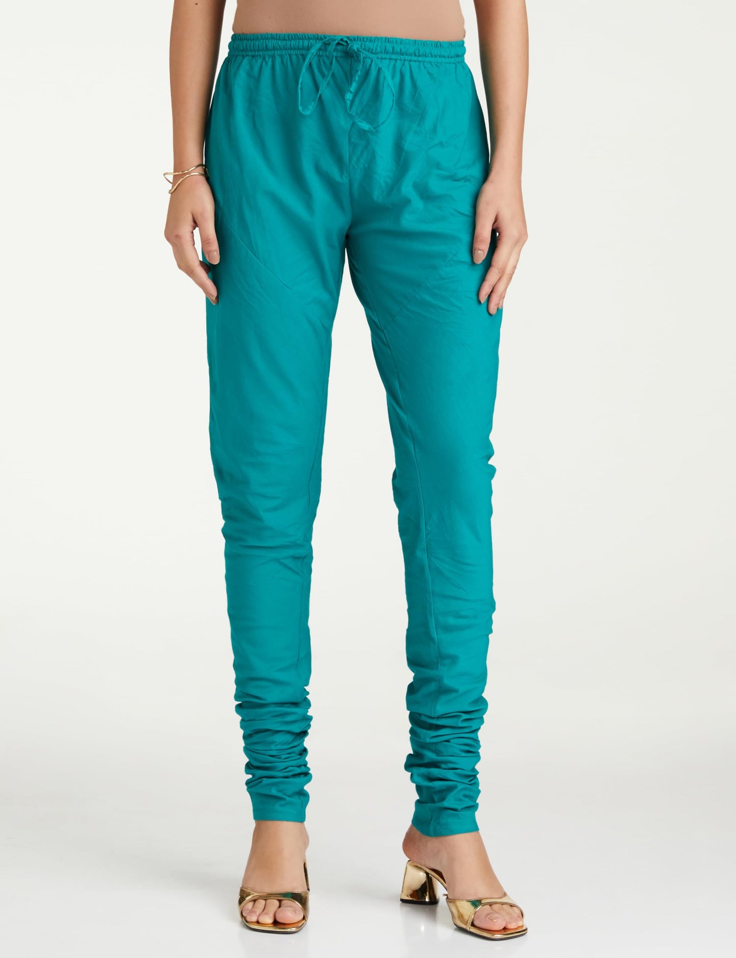 BIBA Women Polyester Blend Printed Layered Salwar Kurta Dupatta(Skdassorted7567E_Turquoise_38)