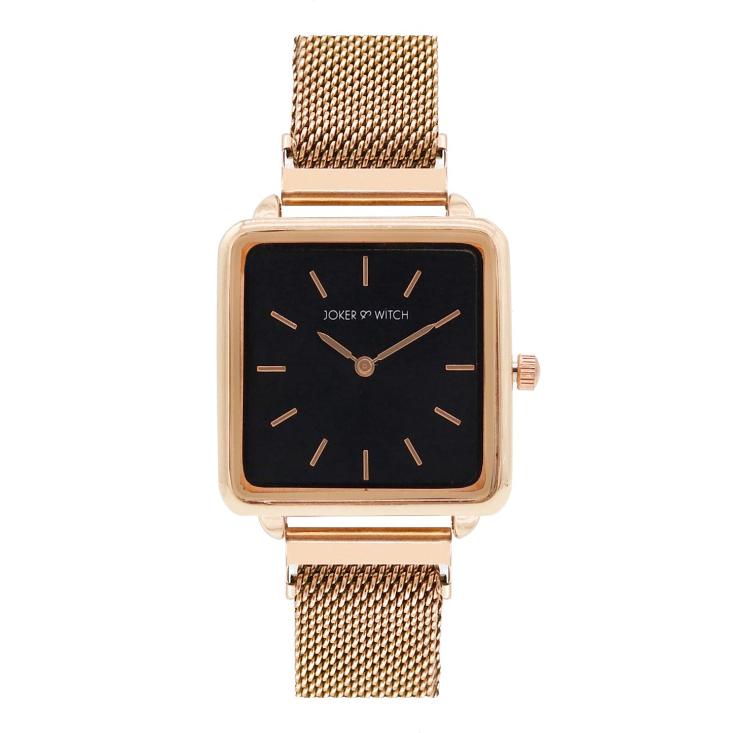 Joker & Witch Stainless Steel Firefly Rosegold Analog Watch Bracelet Set for Women, Black Dial, Rose Gold Band