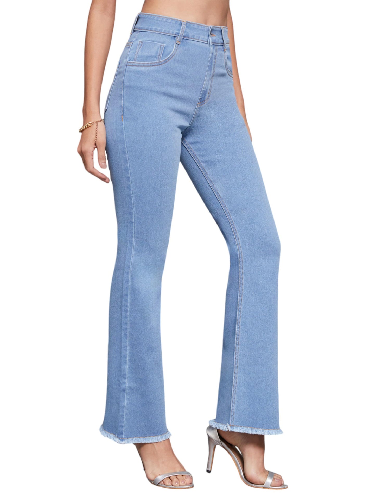 Miss Chase Women's Light Bootcut High Rise Regular Stretchable Denim Jeans (MCAW24DEN79-31-229-36, Royal Blue, 36)