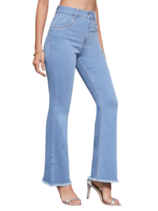Miss Chase Women's Light Bootcut High Rise Regular Stretchable Denim Jeans (MCSS24DEN79-03-229-36, Royal Blue, 36)