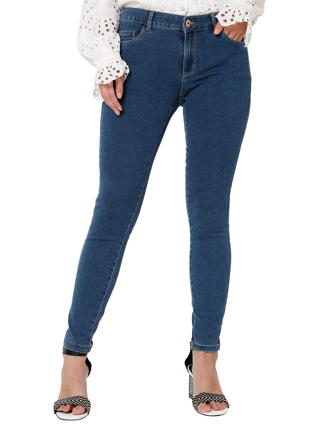 VERO MODA Regular Fit Jeans(102455302_Medium Blue Denim_27)