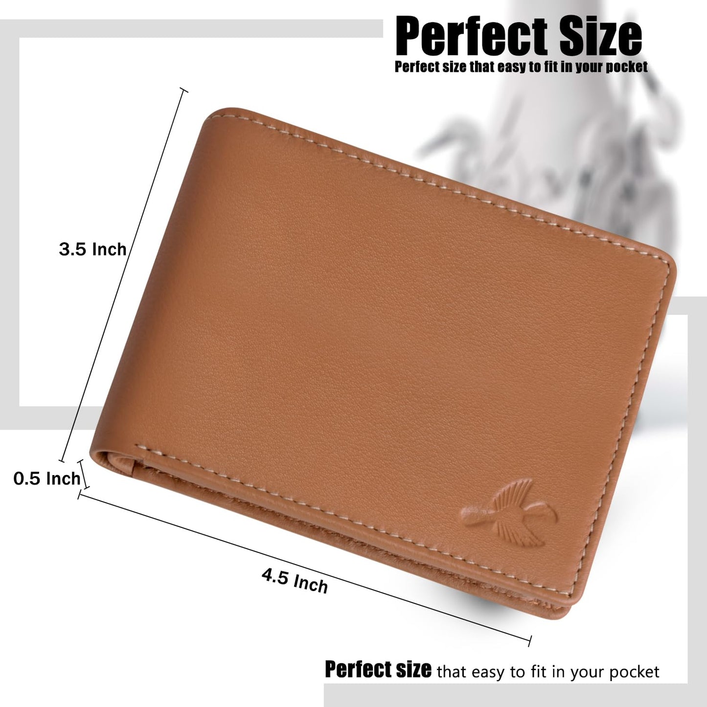 HORNBULL Maddison RFID Blocking Leather Wallet for Men | Wallets Men Leather | Mens Wallet Cognac Brown