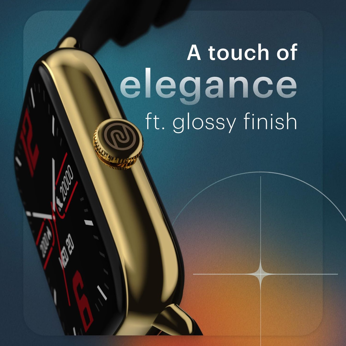 Noise Icon 3 1.91" Display, Bluetooth Calling, Metallic Finish Smart Watch, Voice Assistant, 7 Days Battery, 100 Sports Modes, Smartwatch for Men and Women (Midnight Gold)