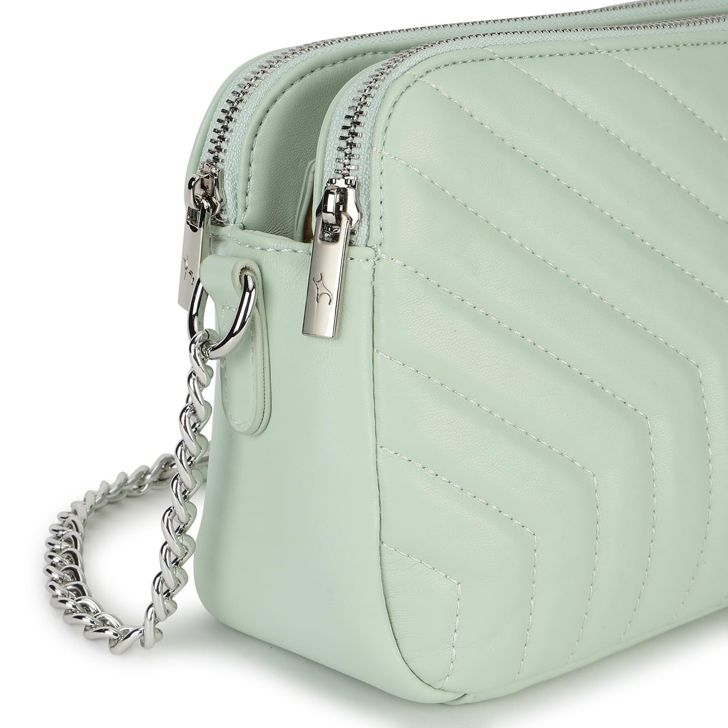 Fastrack Pastel Quilt Sling Bag for Women | Lightweight Quilted Crossbody with 3 Zippered Compartments, Detachable Strap and Soft-Tone Hardware | Stylish Everyday Sling for Casual Outings and College