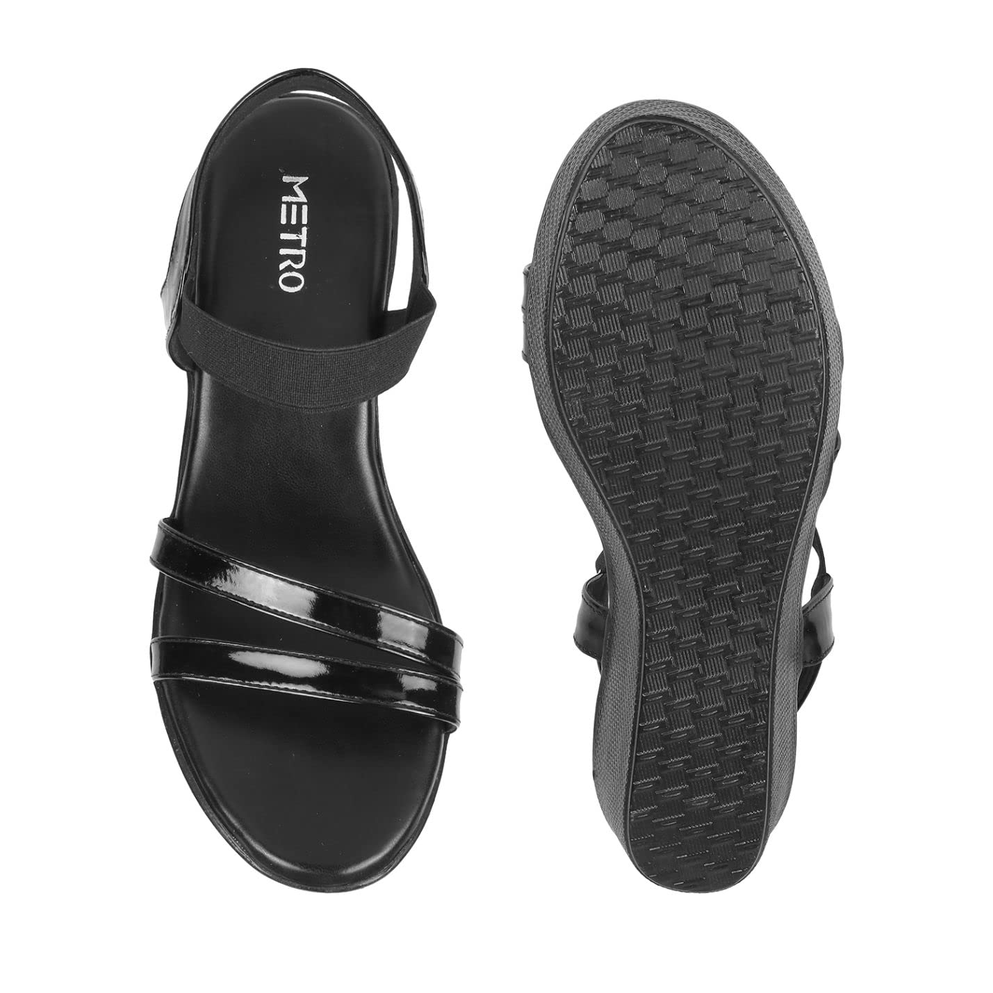 Metro Women Black Wedge Heel Sandal UK/5 EU/38 (34-120)