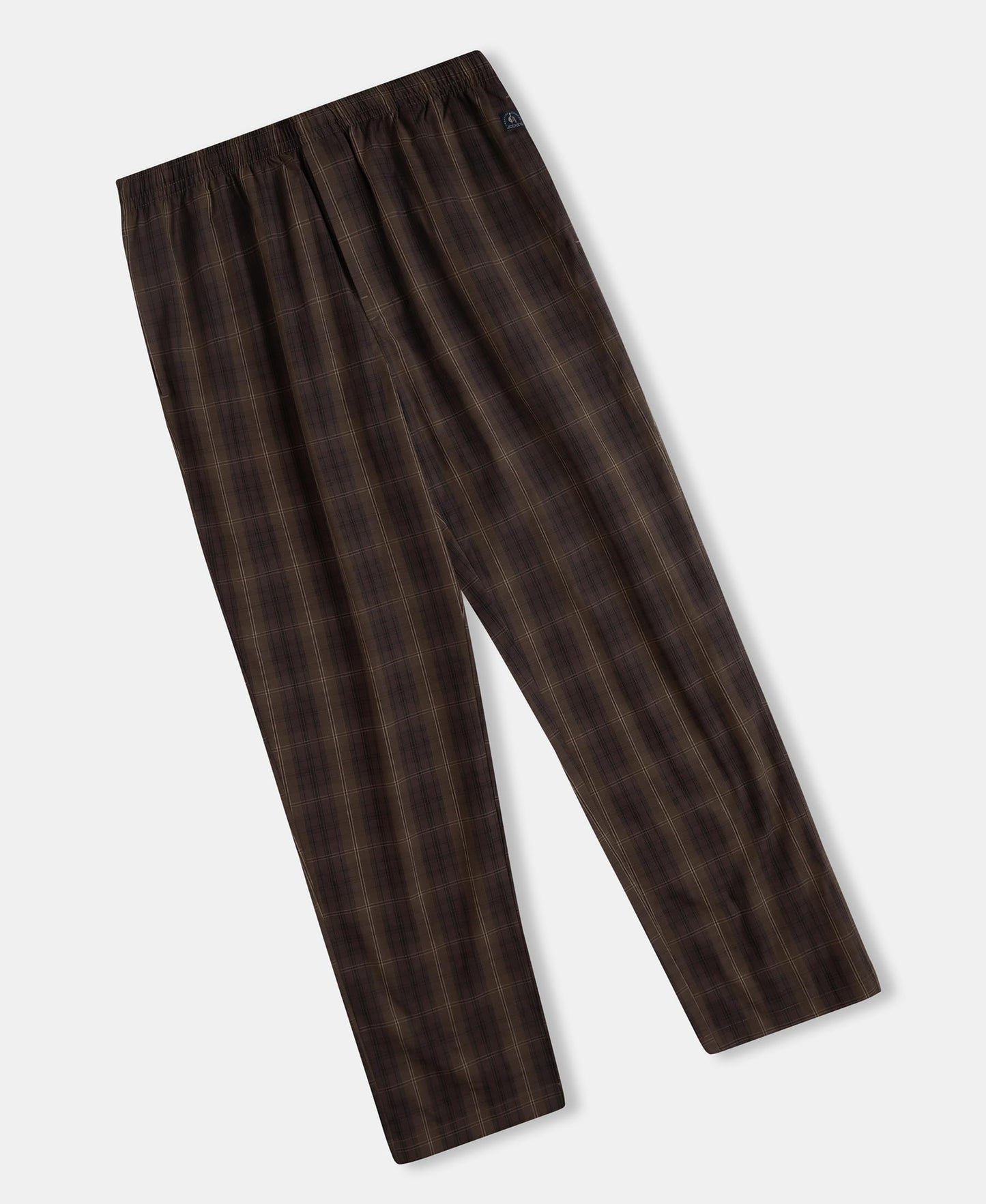 Jockey 9009 Men's Super Combed Cotton Woven Fabric Regular Fit Checkered Pyjama with Side Pockets_Olive Black_S