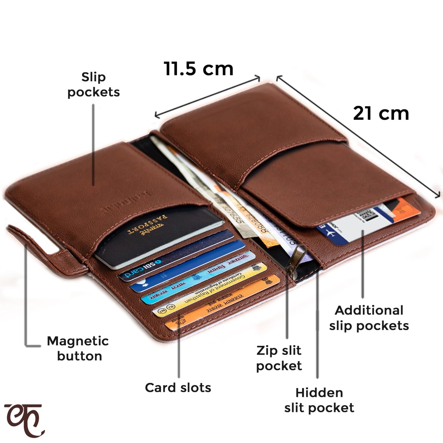 Kalankit Wallet for Woman | Vegan Leather Passport Wallet for Women | Bi-Fold Long Purse for Women Wallet, Birthday Gifts for Women, Passport Holder | Night Magic