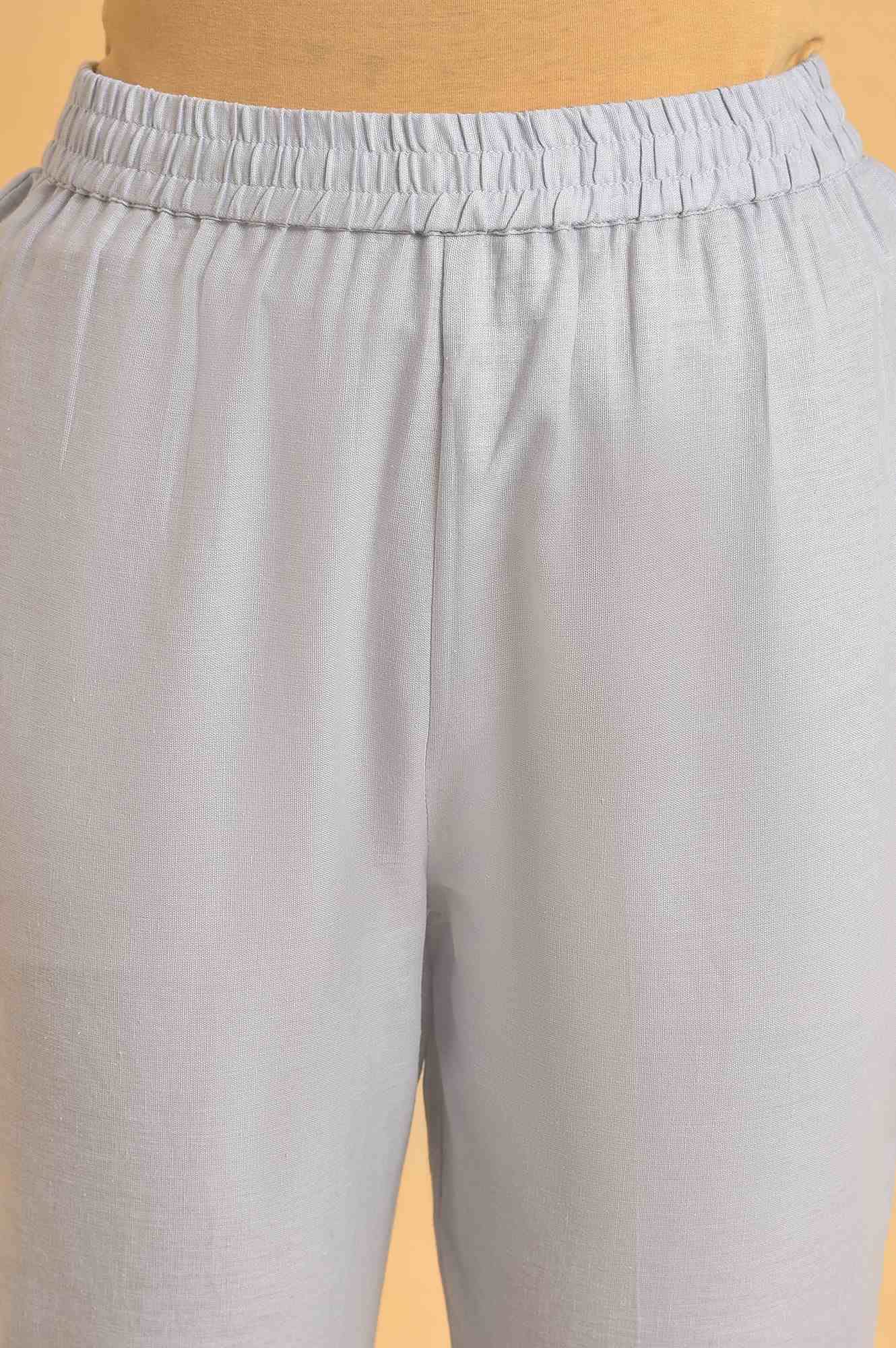 W for Woman Women's Polyester Kurta & Slim Pant (23FEWS19111-120297_Cool Blue_12)