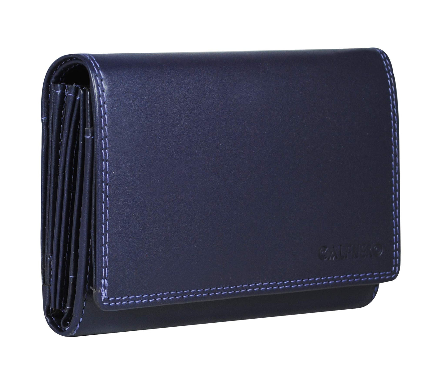 Women's Genuine Leather wallet-Long Purse Wallet with Multiple Card Slots, Zip Pocket and Note Compartment (Purple)