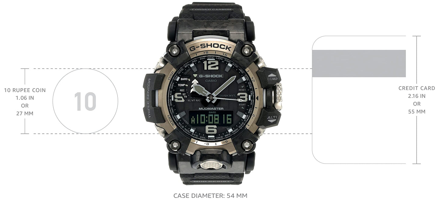 Casio G-Shock GWG-2000-1A1DR Gray IP Black Analog-Digital Dial Black Resin Strap Men's Watch Mud Resistant Barometer Altimeter G1175