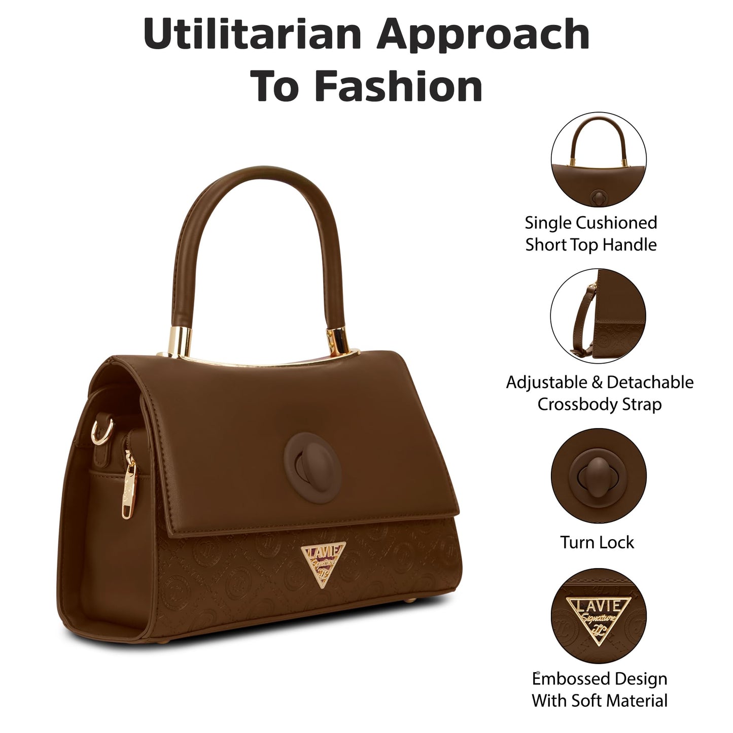 Lavie Signature Women's Charlotte Flap Satchel Handbag for Women | Satchel Bag for Work | Ladies purse | Stylish Shoulder Bag | Gift For Women