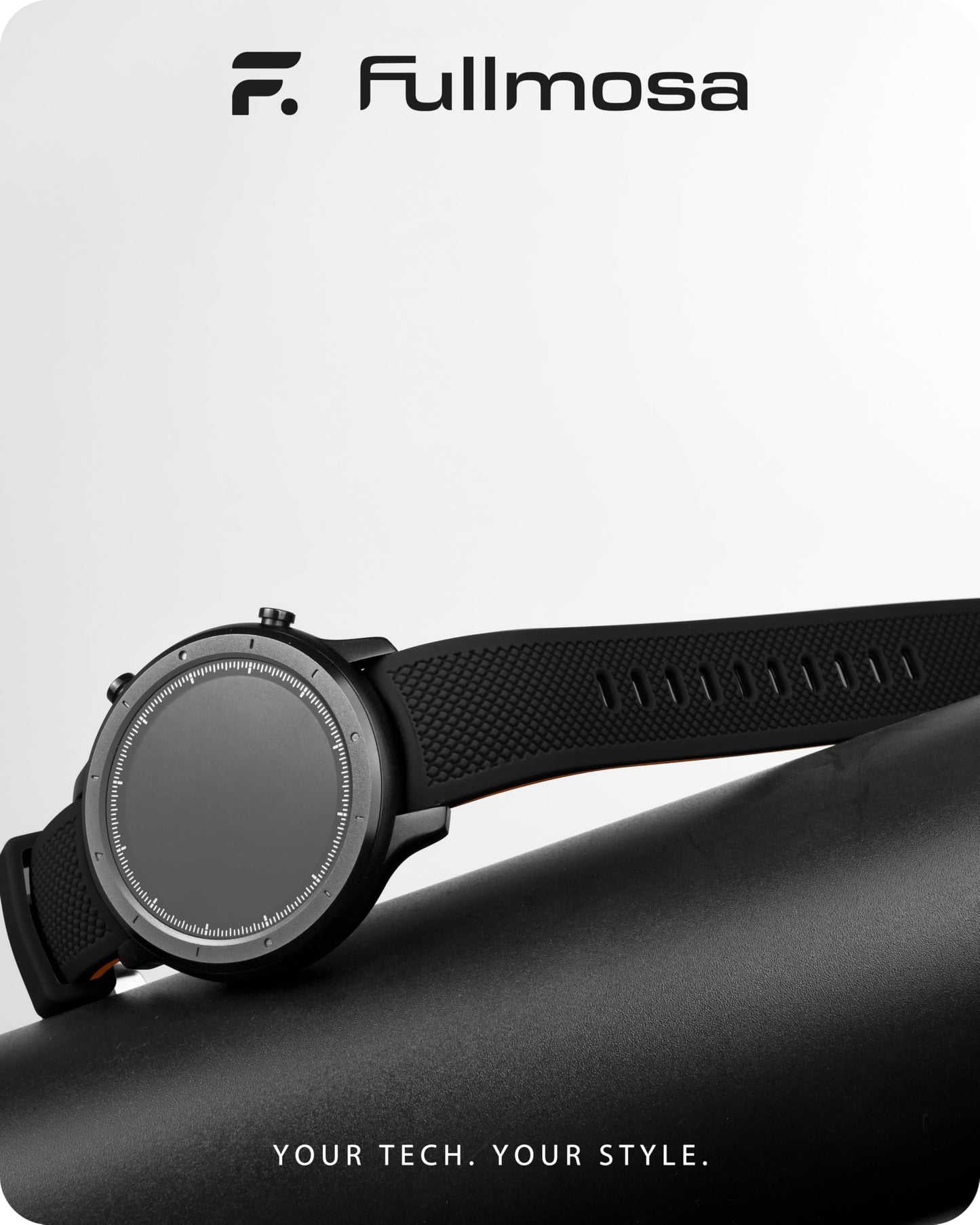 Fullmosa 20mm Rubber Watch Bands No Gaps Compatible for Samsung Galaxy Watch 7 6 5 4 40mm 44mm/6 Classic 43mm 47mm,Active 2 40mm 44mm,Fossil,Seiko(Black+Orange)[Watch NOT Included]