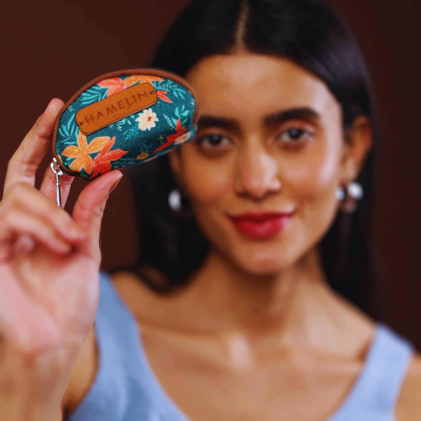 Hamelin Mini Travel Coin Pouch | Coin Purse | Small Pouch for Women | Earphone Pouch for Girls | Mini Pouches for Women | Coin Purse (Set of Two -Floral)| Ideal Gift for Woman