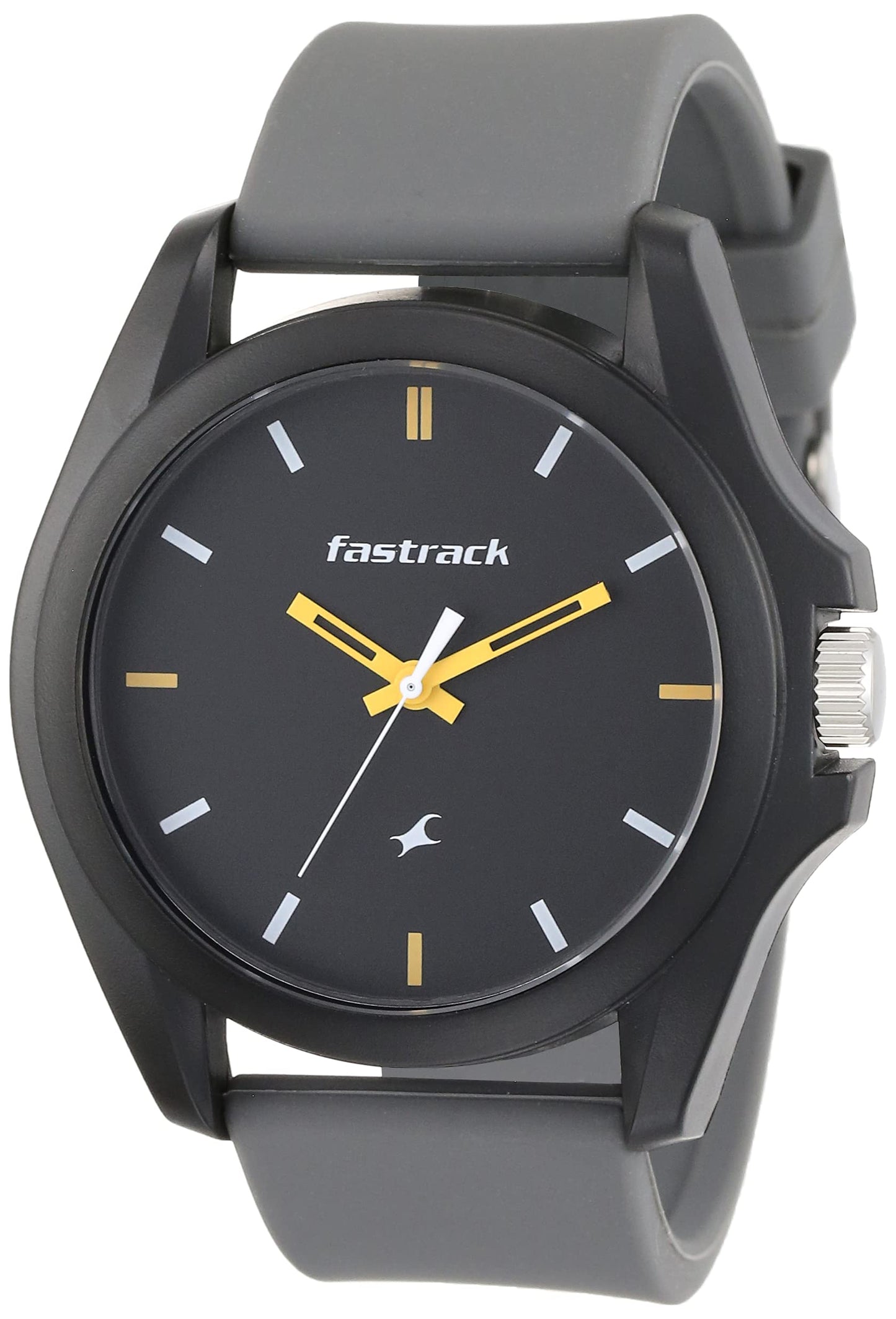 Fastrack Unisex Silicone Analog Grey Dial Watch-68011Pp08/Nr68011Pp08, Band Color-Multicolor