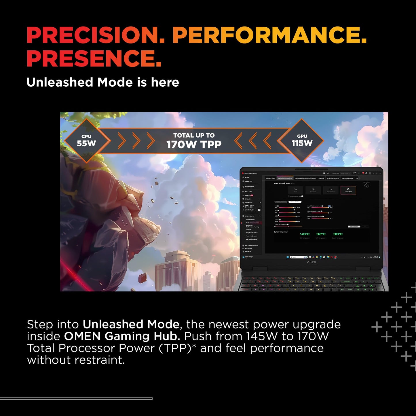 HP Omen, AMD Ryzen 9 8940HX, 8GB RTX 5060, 24GB DDR5(Upgradeable) 1TB SSD, 165Hz, 2k WUXGA, 3ms, 400 nits, 16''/40.6cm, Win11, M365* Office24, Black, 2.44kg, ap0181AX, Omen AI, RGB, AI Gaming Laptop