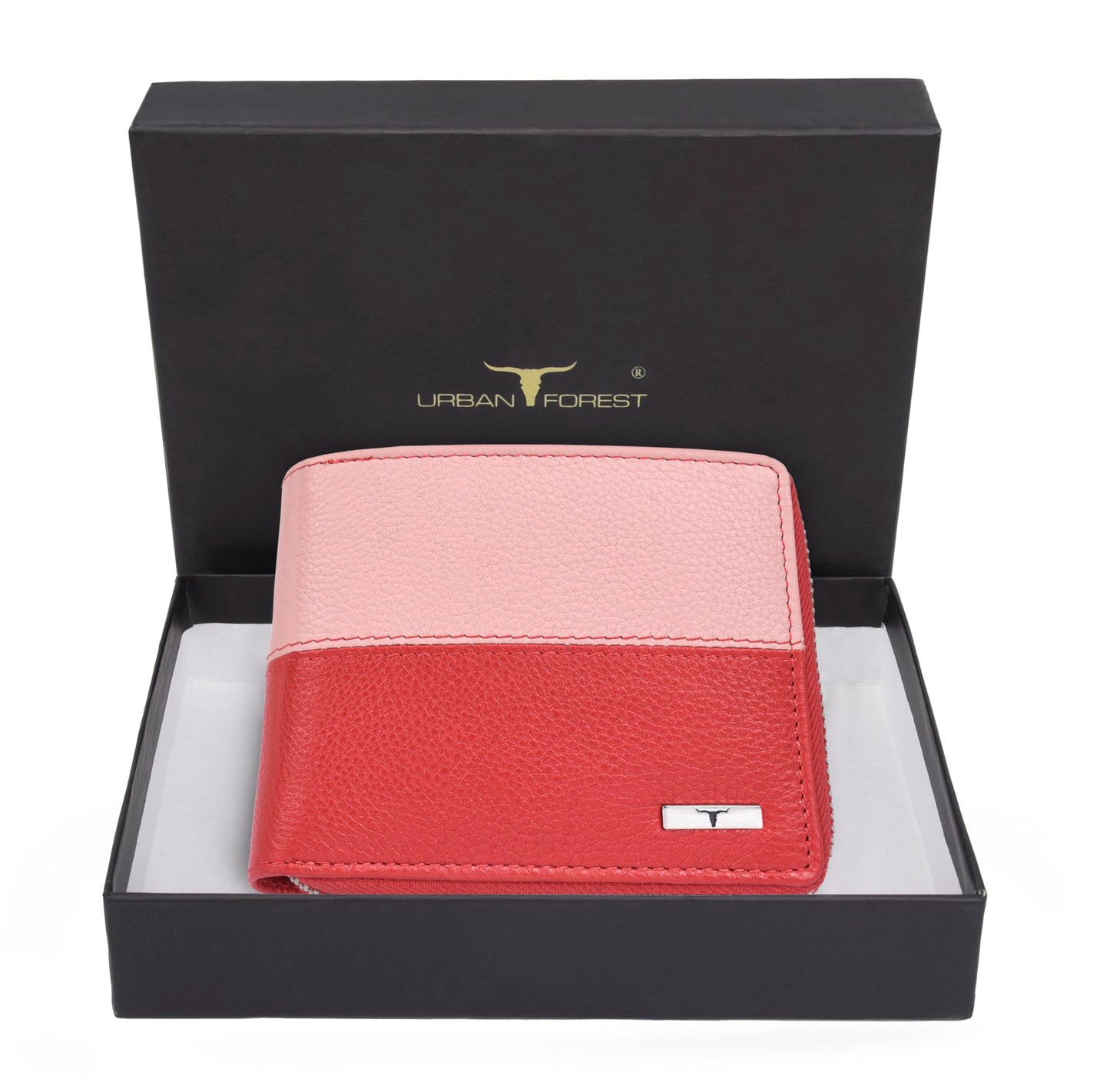 URBAN FOREST Ella Red/Pink Leather Wallet for Women
