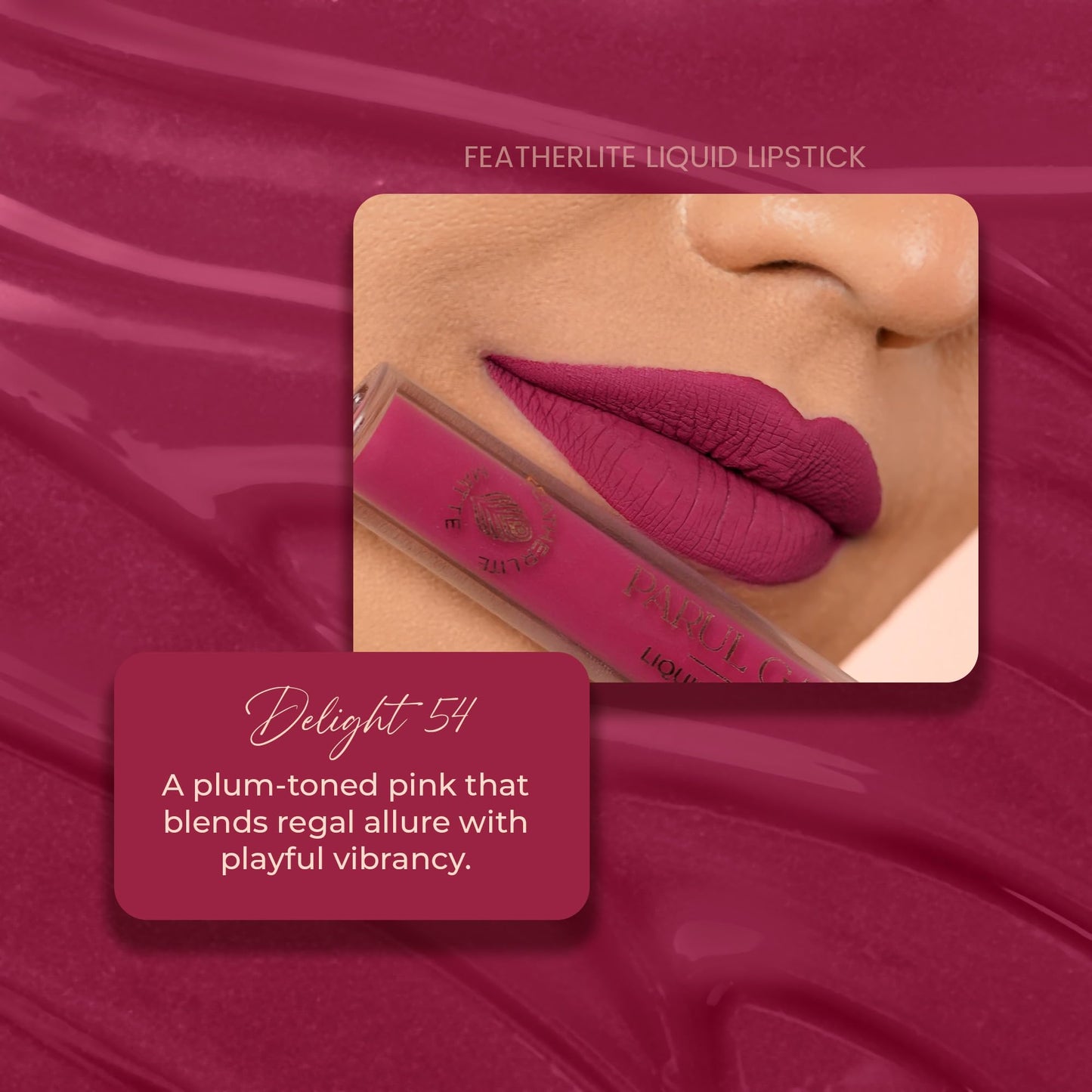 Parul Garg Beauty Featherlite Matte Liquid Lipstick | High-Pigment, Long-Wear & Non-Drying | Lightweight & Transfer-Proof | 100% Vegan & Clean Beauty (Delight, 2.5 ml)