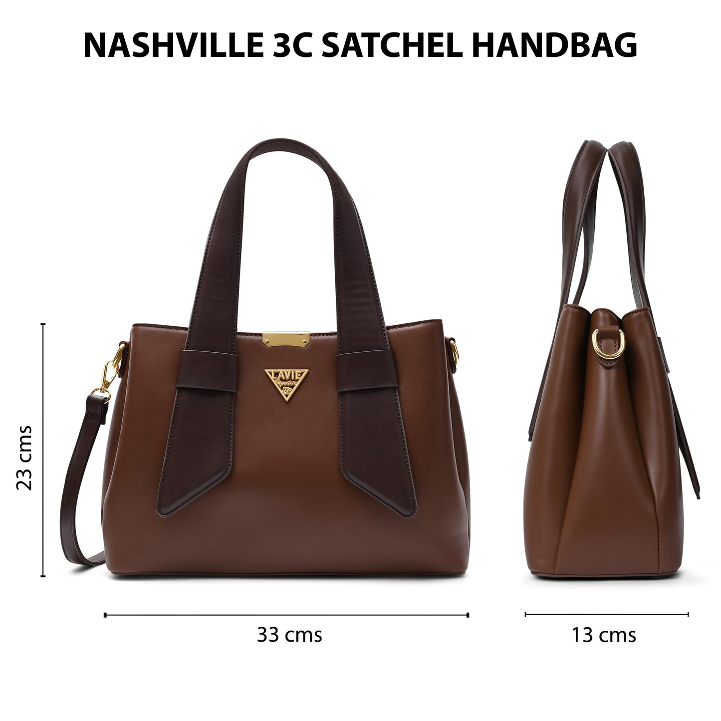 Lavie Signature Women's Nashville 3C Satchel Handbag for Women | Satchel Bag for Work | Ladies purse | Stylish Shoulder Bag | Gift For Women