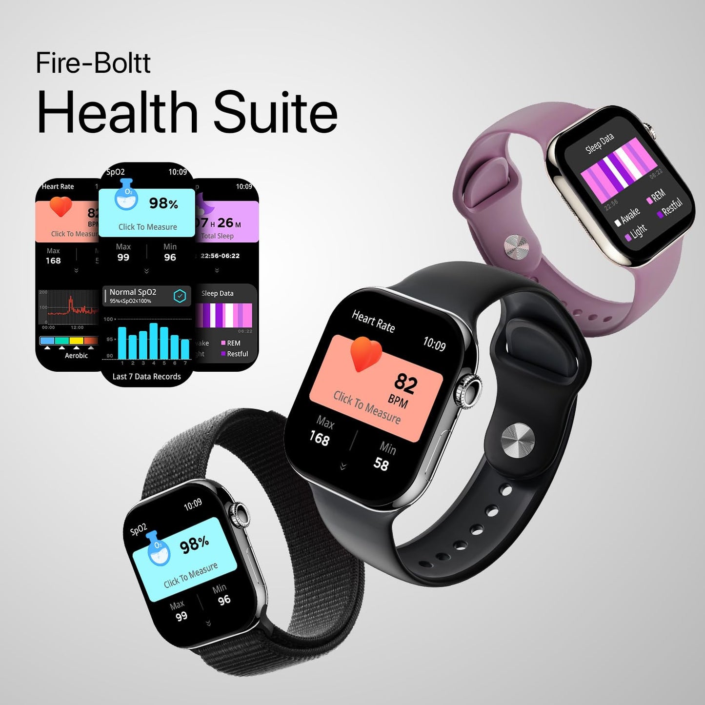 Fire-Boltt Ring X Smartwatch 2.01” Display with Always On Display, Bluetooth Calling, Wireless Charging, AI Voice Assistant, 100+ Sports Modes, Health Suite, 500+ Watchfaces (Black)