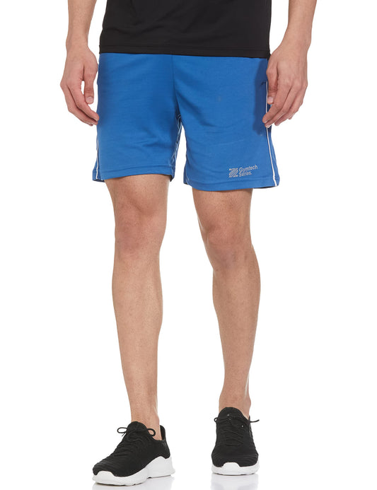Max Men's Slim Fit Striped Elasticated Sports Shorts (Blue_XXL)