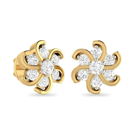 PC Jeweller The Aquila 18Kt Yellow Gold & Diamond Earring For Women