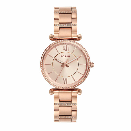 Fossil Analog Rose Gold Dial Women's Watch - ES4301