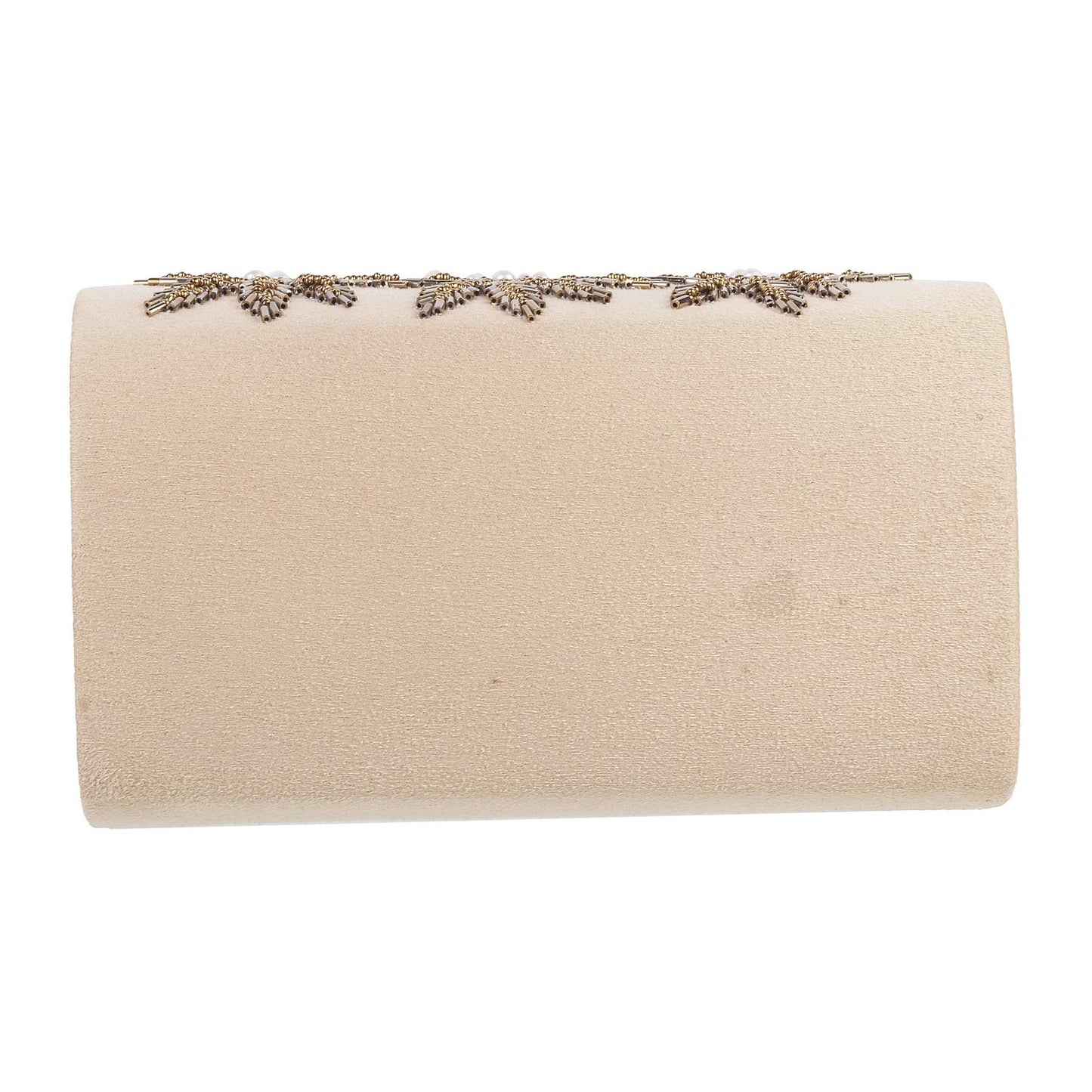 Mochi Womens Synthetic Beige Box Clutch (One Size)