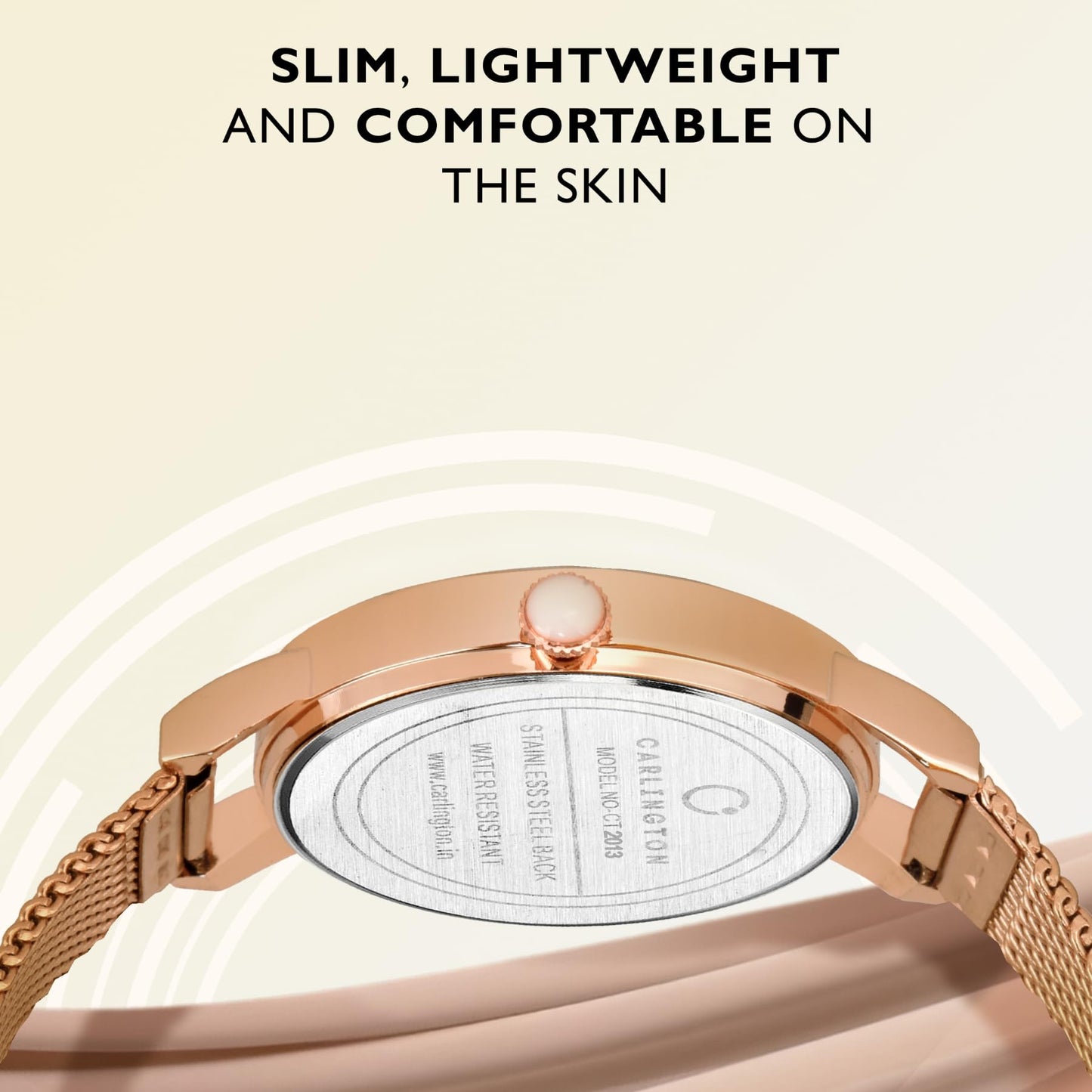 Carlington Gold-Plated Analog Dial Women's & Girl's Watch(Rose Gold Dial Rose Gold Colored Strap)