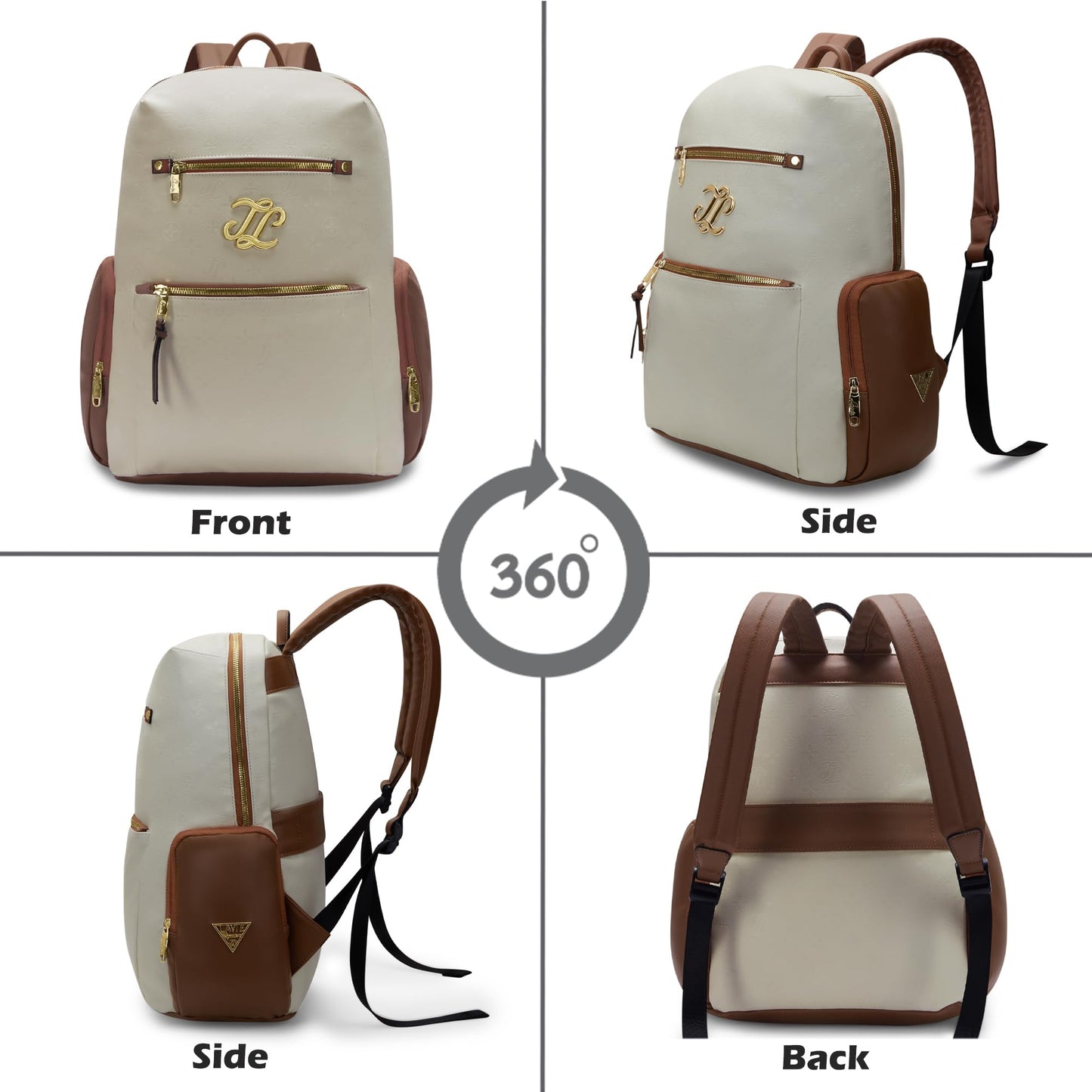 Lavie Signature Women's Colourblock Butte 21L Fashion Backpack for Women | Fits Upto 15.5 Inch Laptop | Fashion Backpack for Work | Ladies purse | Stylish Shoulder Bag | Gift for Women