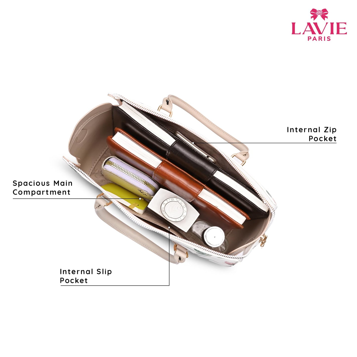 LAVIE PARIS Women's Fleur Medium Satchel Bag | Satchel Handbag for Work | Ladies Purse | Stylish Shoulder Bag | Gift for Women