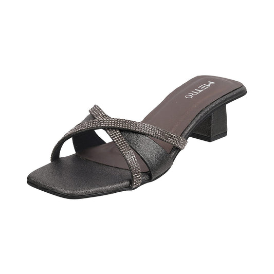 Metro Womens Synthetic Gun Metal Slip Ons - SaumyasStore