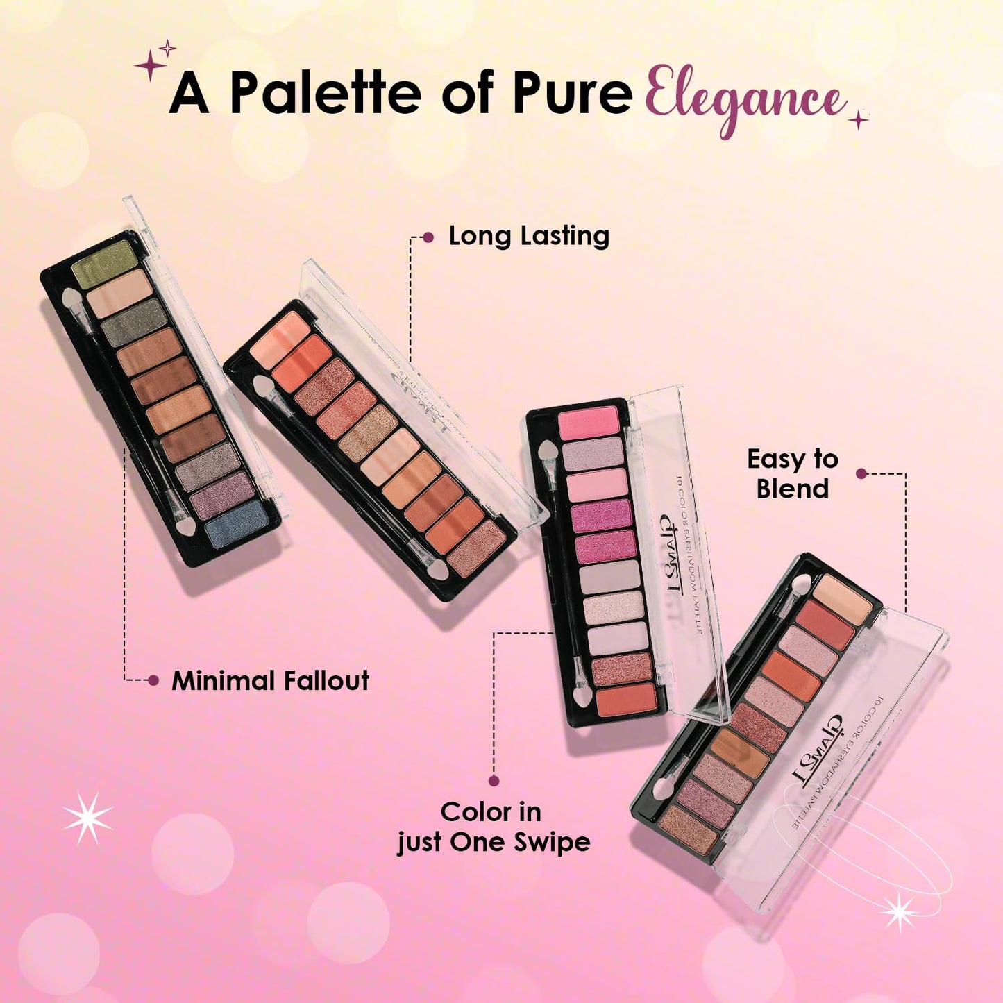 Glam21 Mystique 10 Color Eyeshadow Palette |Long-Lasting | Smudge Free | Long Wearing And Easily Blendable Eye Makeup Palette Matte, Shimmery And Metallic Finish