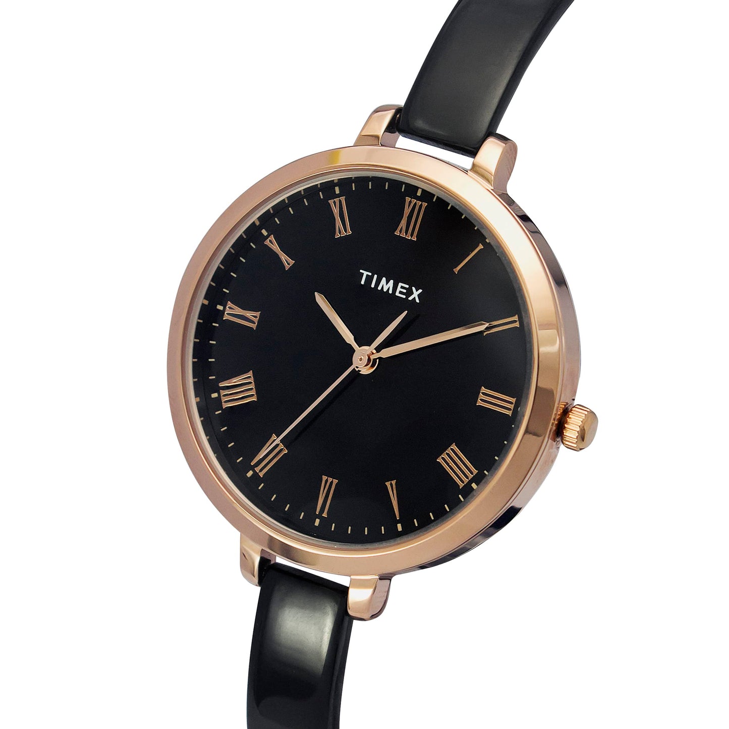 TIMEX Unisex Brass Analog Black Dial Watch-Twel12818, Band Color-Black