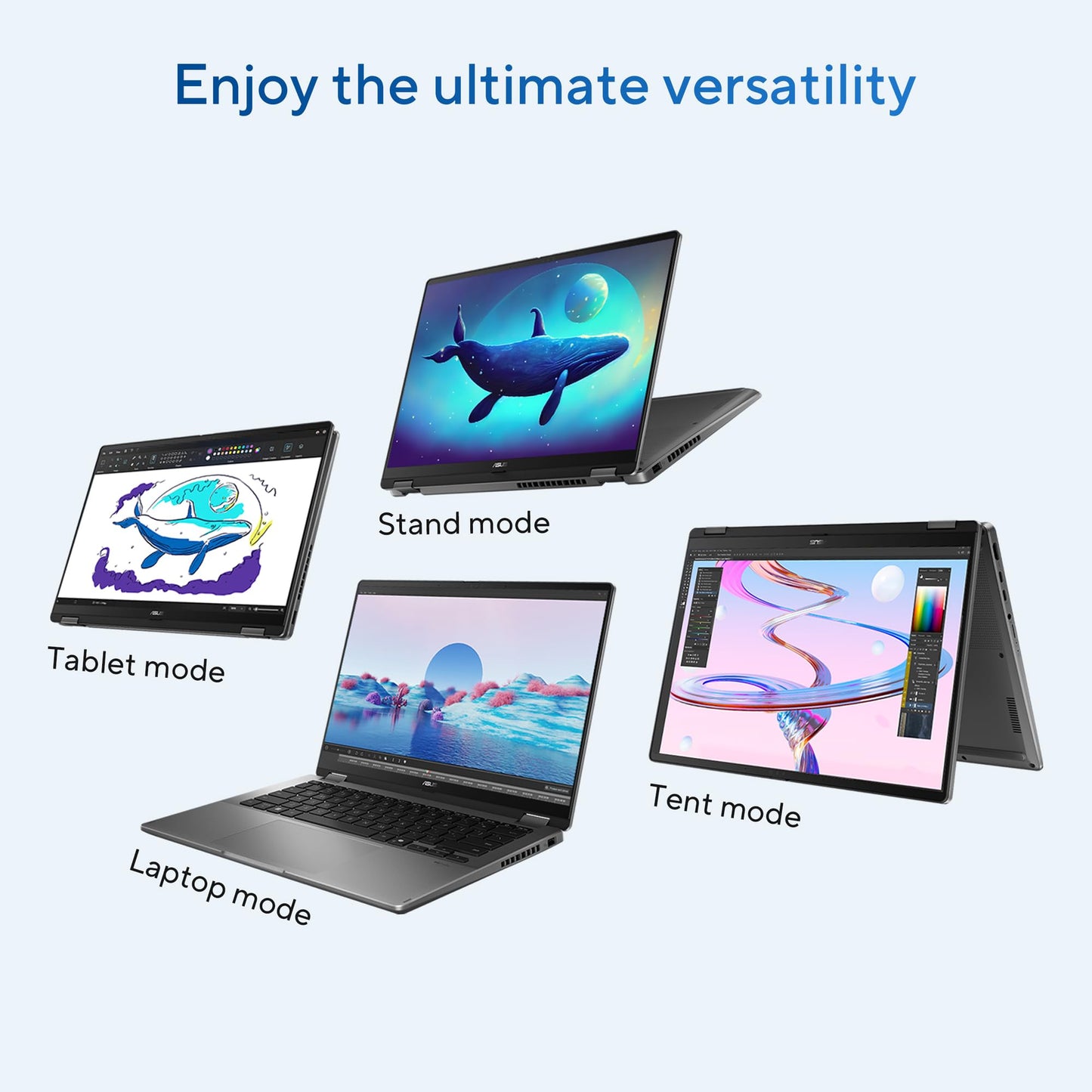 ASUS Vivobook 14 Flip,Intel Core Ultra 5 (Series 2),Intel Arc iGPU,40TOPS,16GB,512GB,FHD+ Touch Screen,14",Windows 11,M365 Basic (1Year)*,Office 2024,Gray,1.57 kg, TP3407SA-QL024WS, Copilot+ AI PC