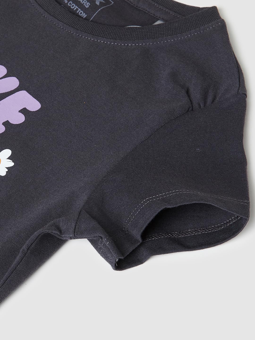 Max Girl's Regular Fit T-Shirt (M24CBT06_Charcoal_2-3Y