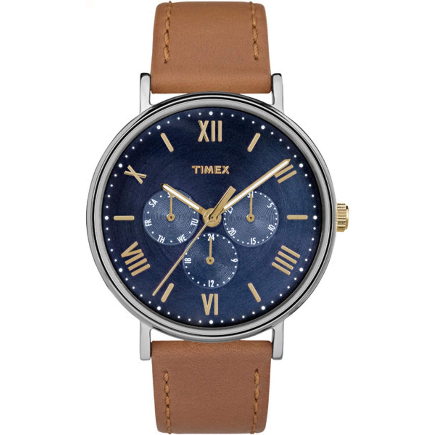 TIMEX Southview Analog Watch for Unisex with Blue Dial & Tan Strap and Water Rasistant Wrist Watches - TW2R29100UJ