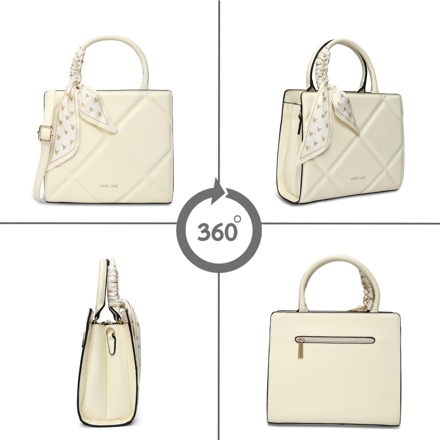 Lavie Luxe Women's Quare Large Satchel Bag | Satchel Handbag for Work | Ladies Purse | Stylish Shoulder Bag | Gift for Women