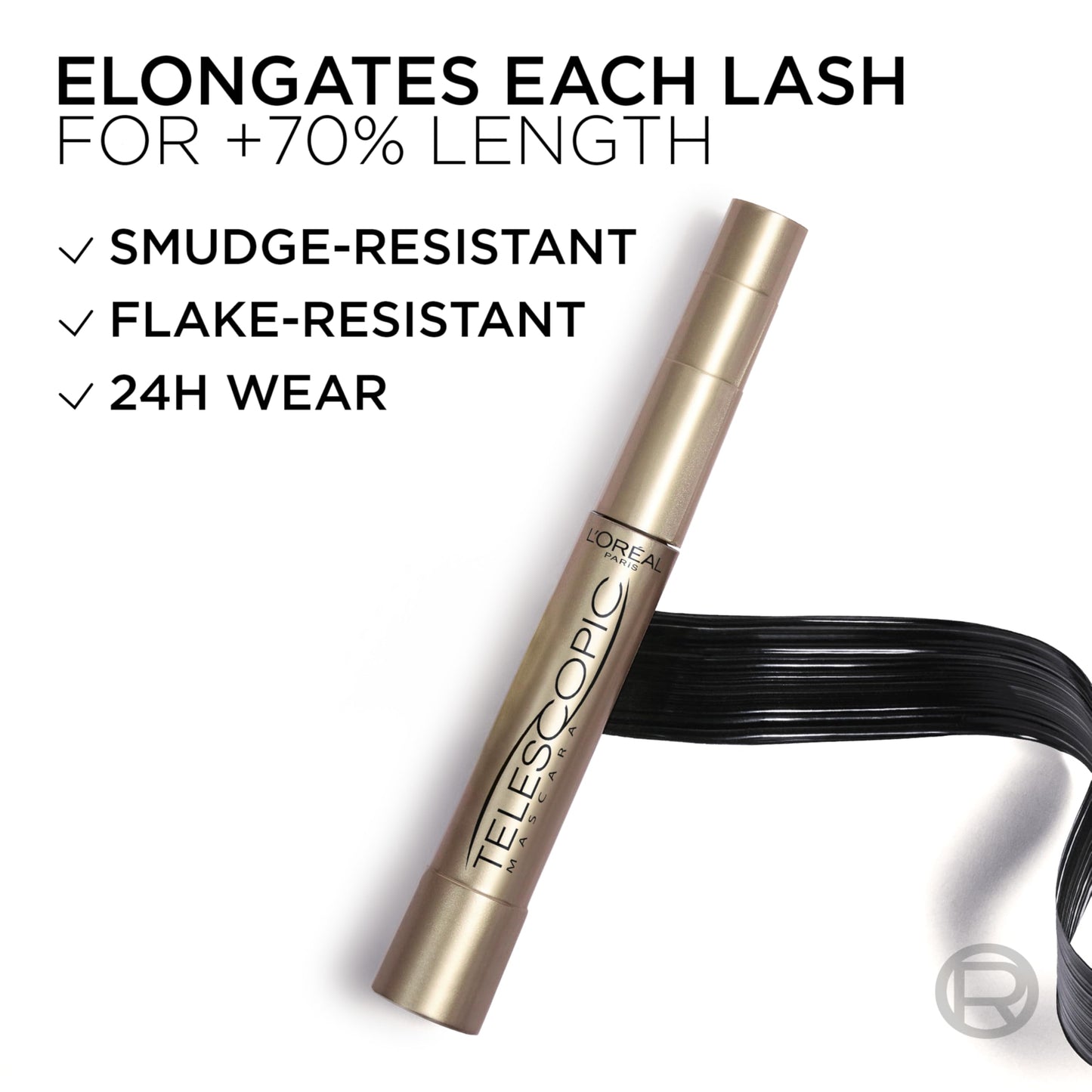 L Oreal Paris Telescopic Mascara, Carbon Black, 0.27 Ounces
