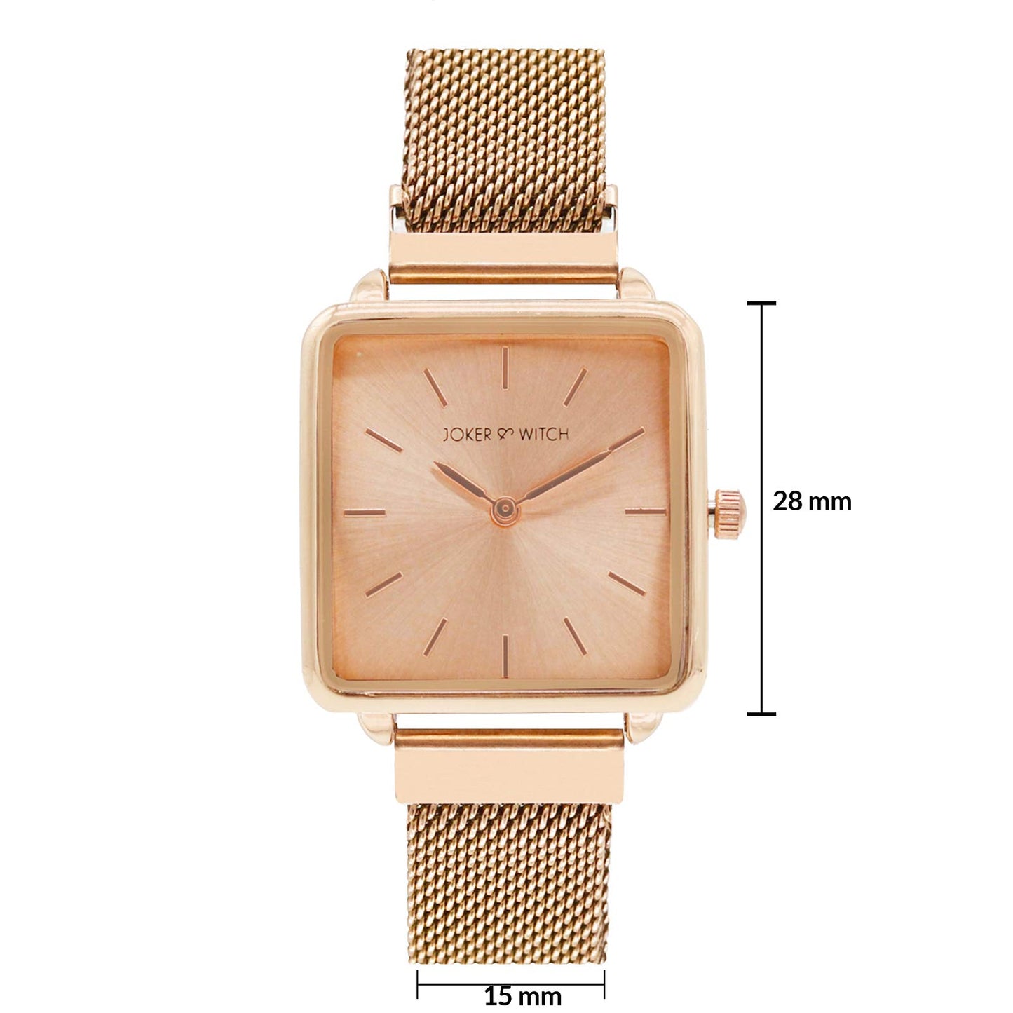 Joker & Witch Vintage Rosegold Dial 16m Rosegold Stainless Steel Watch for Women
