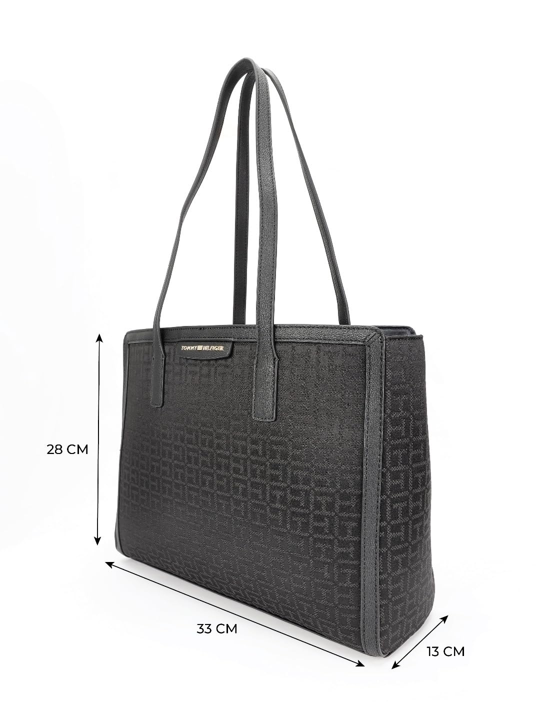 Tommy Hilfiger Logo Black Polyester Tote Bag