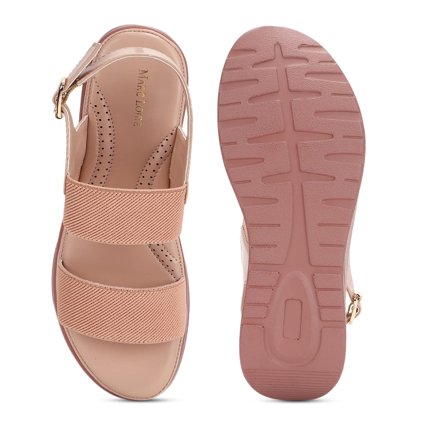 Marc Loire Women Soft Comfortable Nude Solid Platform Heels,Size_4