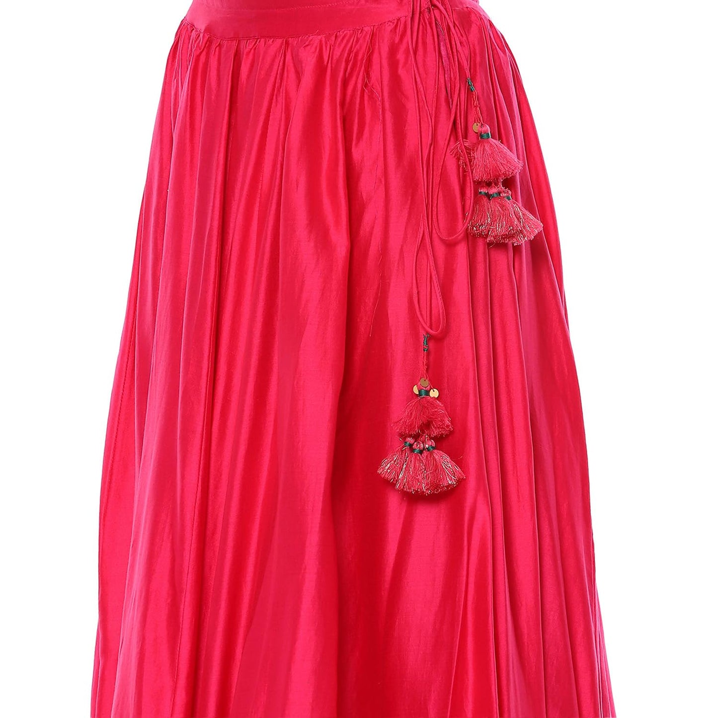 BIBA Women's Cotton Lehenga Set (SKDHO10295AW24FUS_Fuchsia_L)