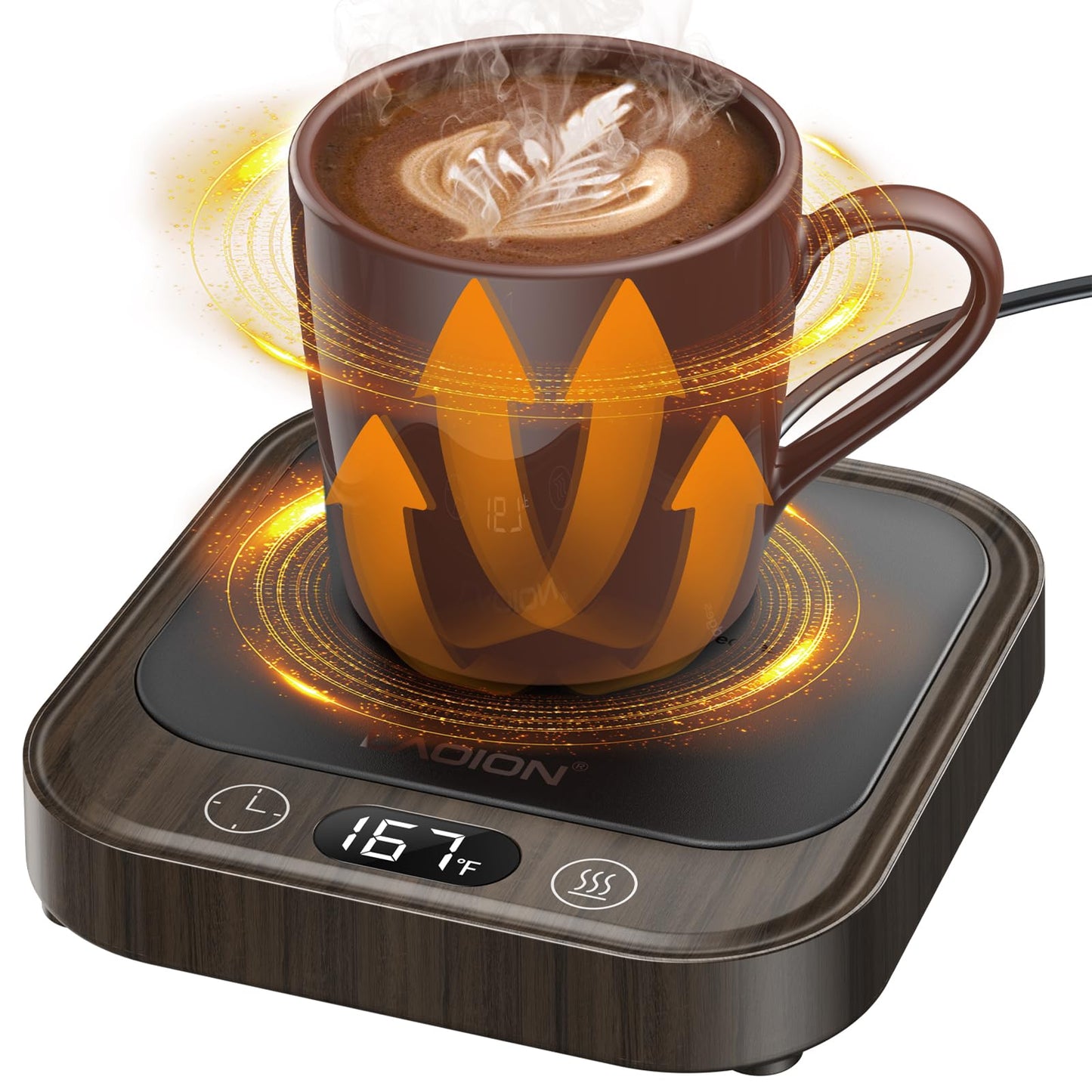 LAOION - 40W Coffee Mug Warmer for Desk with Auto Shut Off, Smart Electric Candle Warmer with 4 Temperature and Time Settings, Coffee Gifts for Drinks, Tea,
