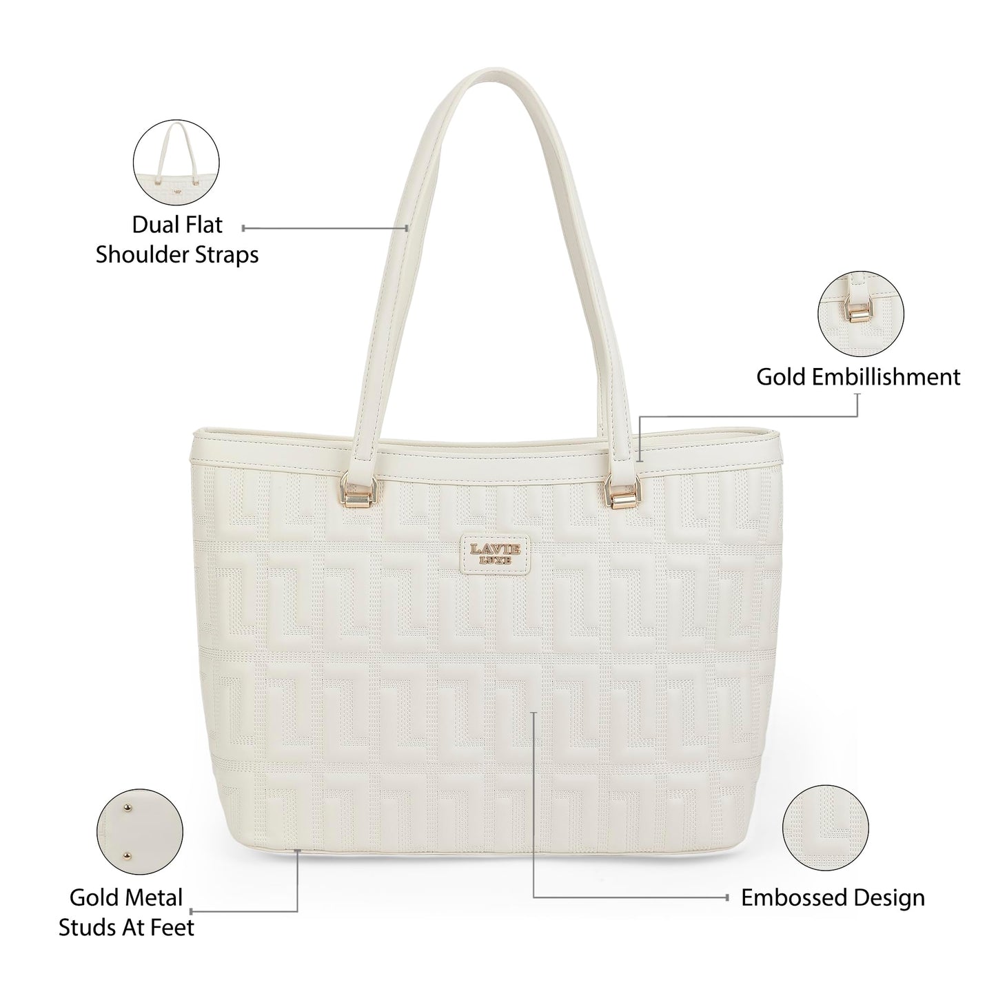 Lavie Luxe Women's Juli26 Medium 3-Compartment Satchel Handbag | Satchel Bag for Work | Ladies Purse | Stylish Shoulder Bag | Gift For Women